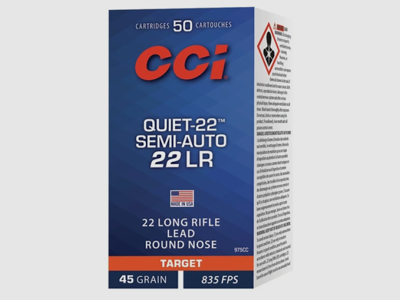 CCI Quiet Semi Auto .22 lfB - 2.9g/45grs - 50 cartridges