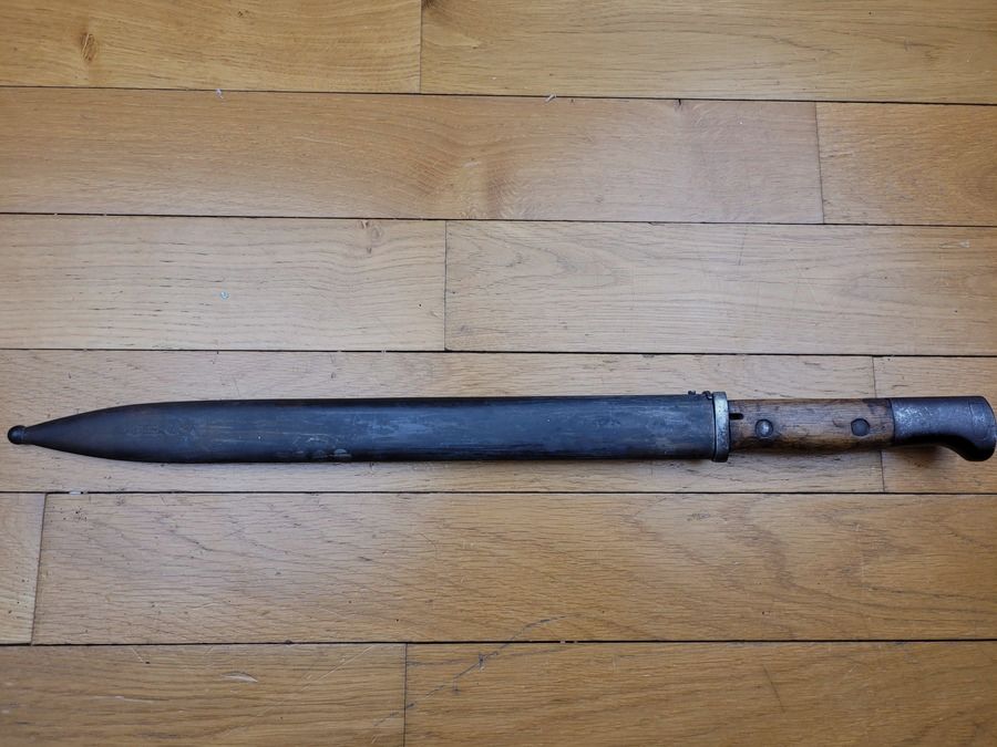 Gute deutsche Bajonett Ersatz S14 – Herstellung „Bayard“ Lüttich – ca. 1915 – Ersatz-Futteral – TBE+, Bild 11 von 13