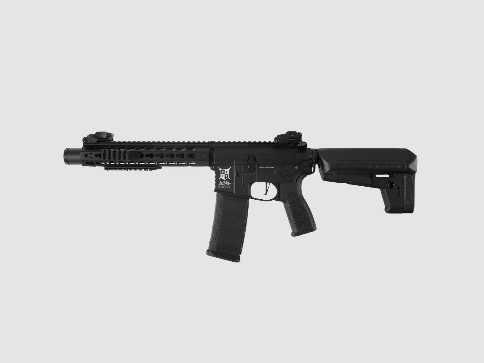 AR15 KeyMod 10 Zoll ALPHA EAGLE ETU Schwarz S-AEG Softair Gewehr Frei ab 18 Jahren | Delta Armory