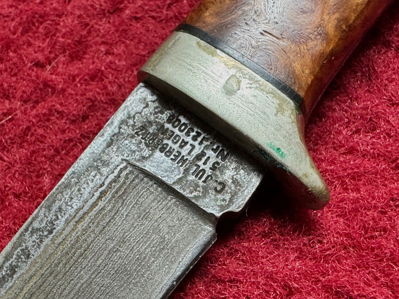 Peter Herbst / Herbertz Damast Jagdmesser – 512 Lagen Handgeschmiedet – Rarität Nr. 123008