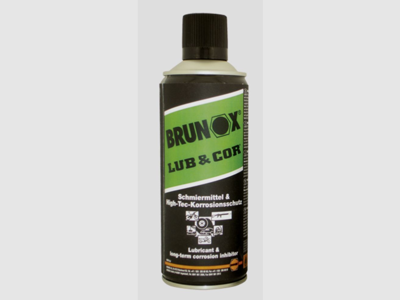 Brunox LUB&COR 400ml Wysokotemperaturowe smarowanie i ochrona przed korozją, specjalnie do długoterminowej konserwacji