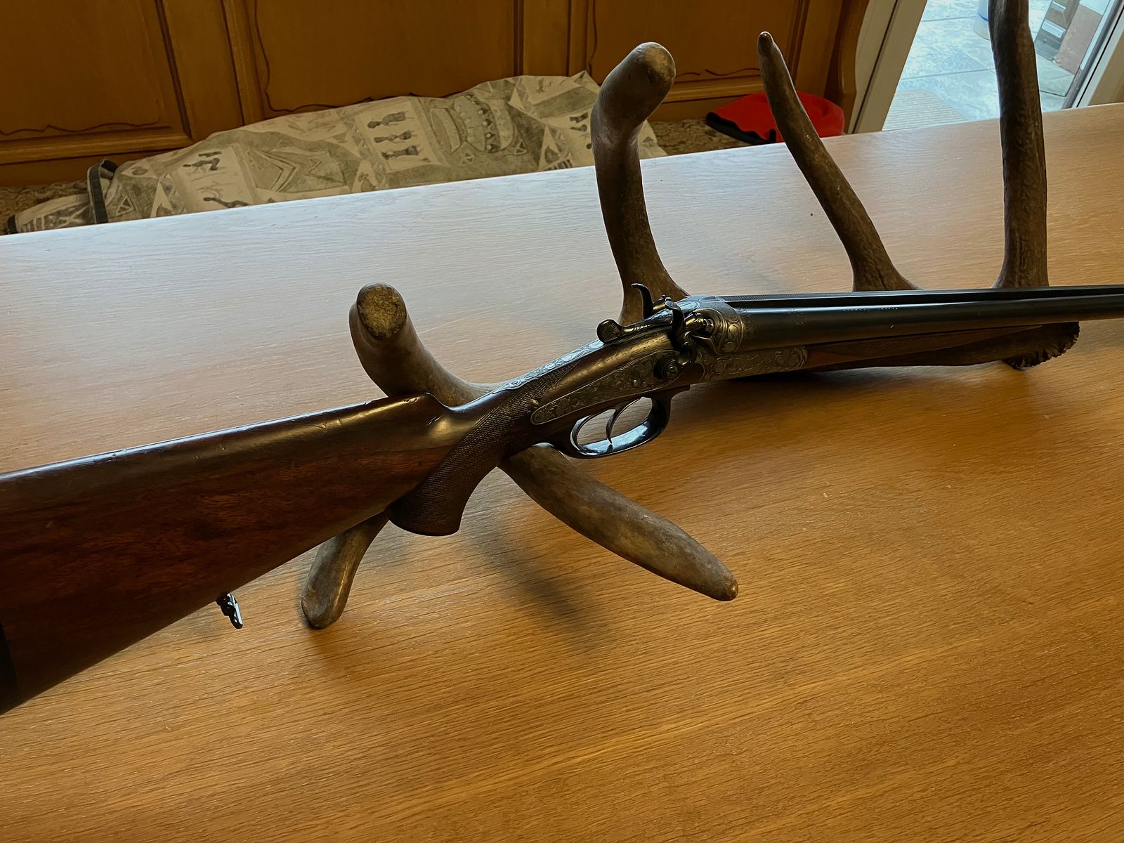 JULIUS SEYBOLDT Hahndoppelflinte cal .16, Silber Beschläge und Zier Gravuren, guter Zustand!