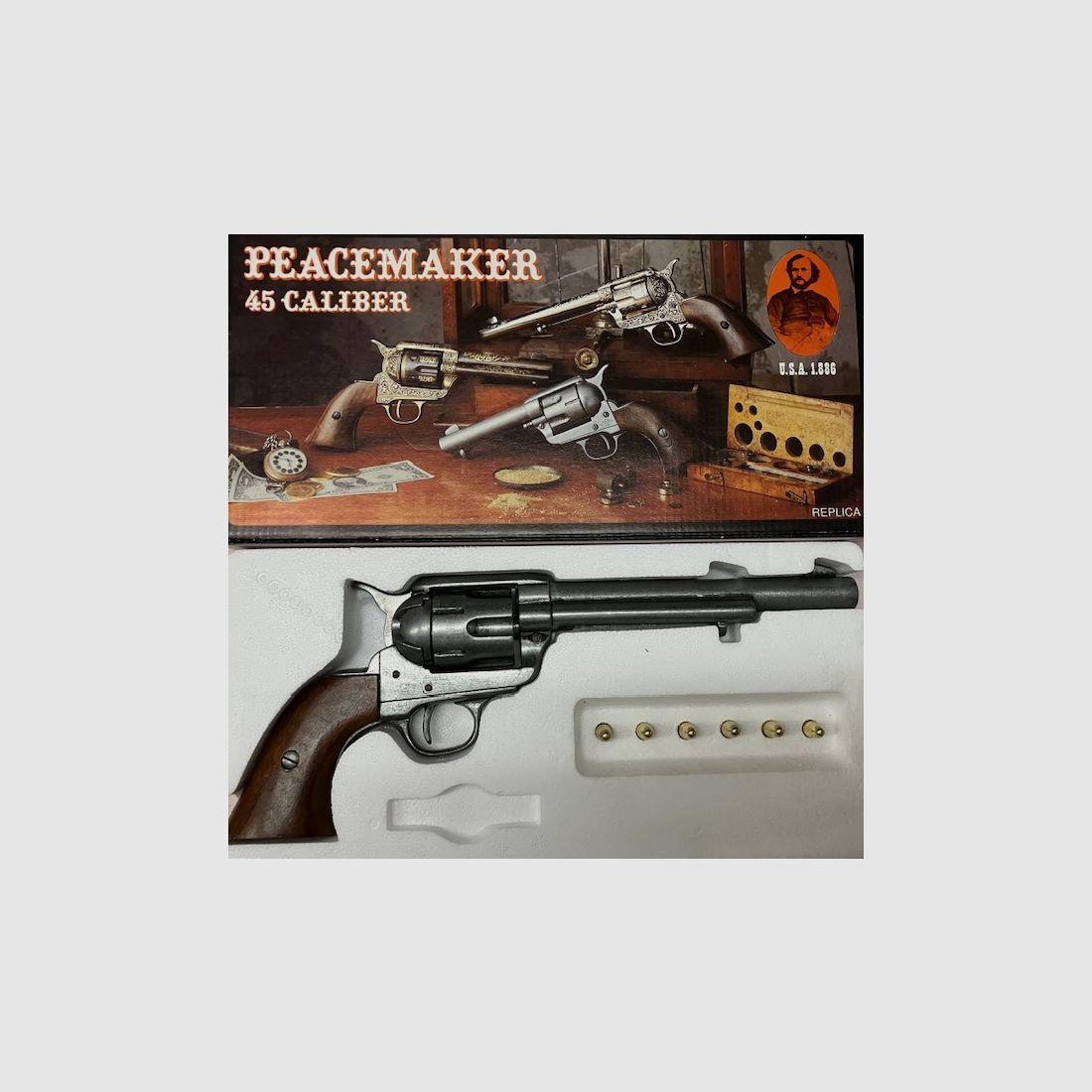Colt Peacemaker Caliber .45, DENIX - DEKO Revolver (grau)