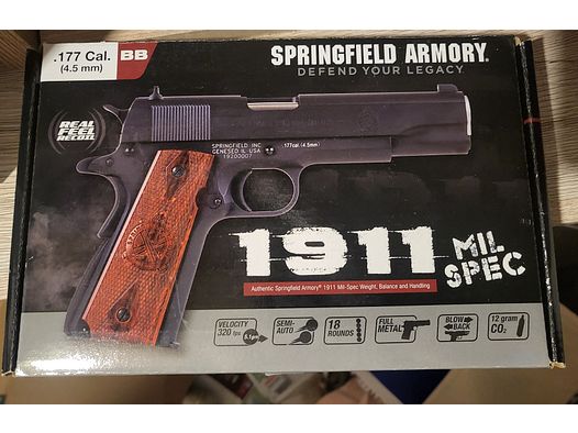 Springfield 1911 Vollmetall 4,5 mm BB Blowback Co2-Pistole 