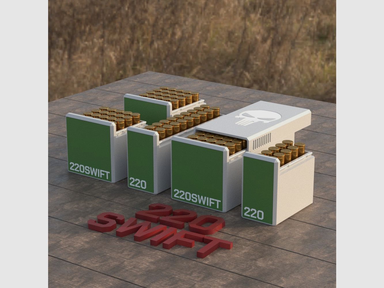 Filamelt Munitionsbox / Ammo Box .220 Swift – Patronenbox für 50 Schuss, Made in Germany