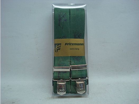 Bretelles de pantalon Rehbock avec clip de maintien - noir/vert et extra long