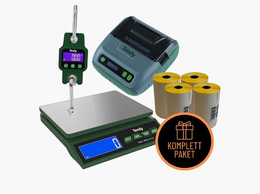 Tendy Wildbretverarbeitung Set 2 (Waagen + Etikettendrucker inkl. Etiketten)