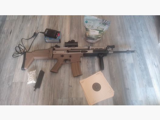 FN Scar Sturmgewehr - Wei-ETech Socom-L MK16 Mod 0 Vollmetall S-AEG 6mm BB desert 