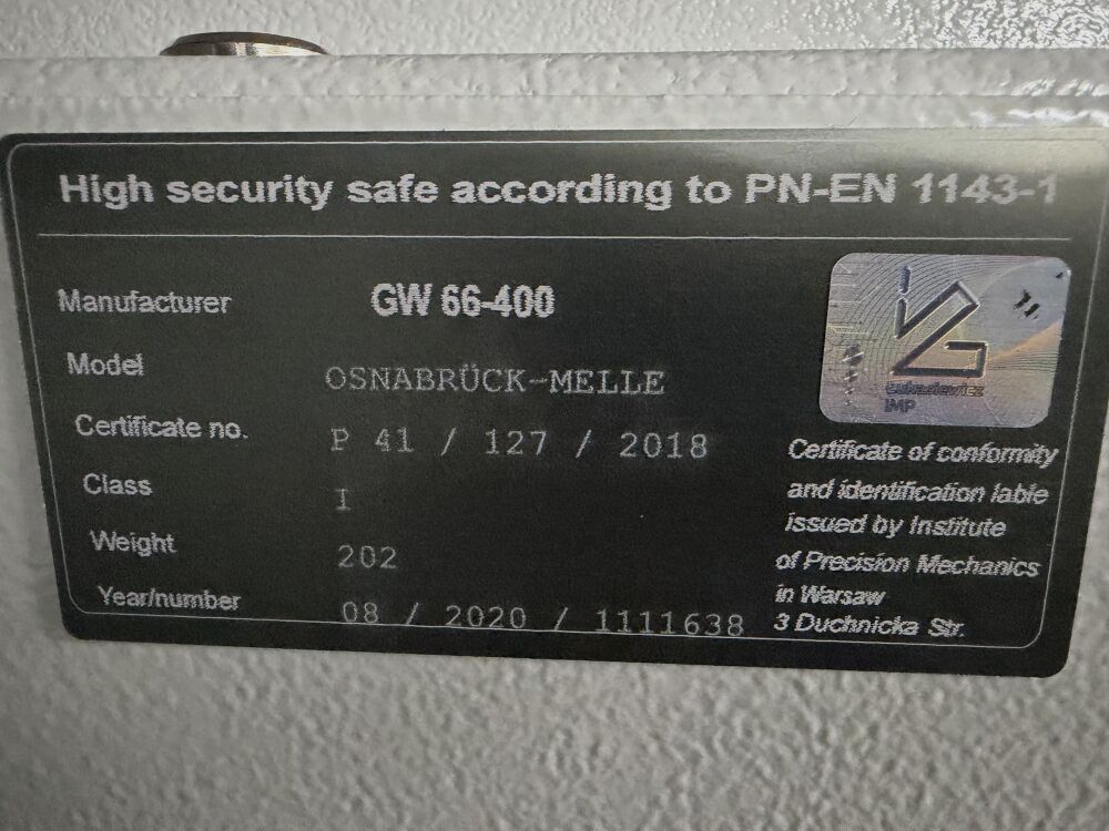 ISS Waffenschrank Tresor Mehrzweck Klasse 1 Zahlencode