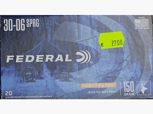 Federal .30-06 Spring. PowerShok 150grs -20 Schuss