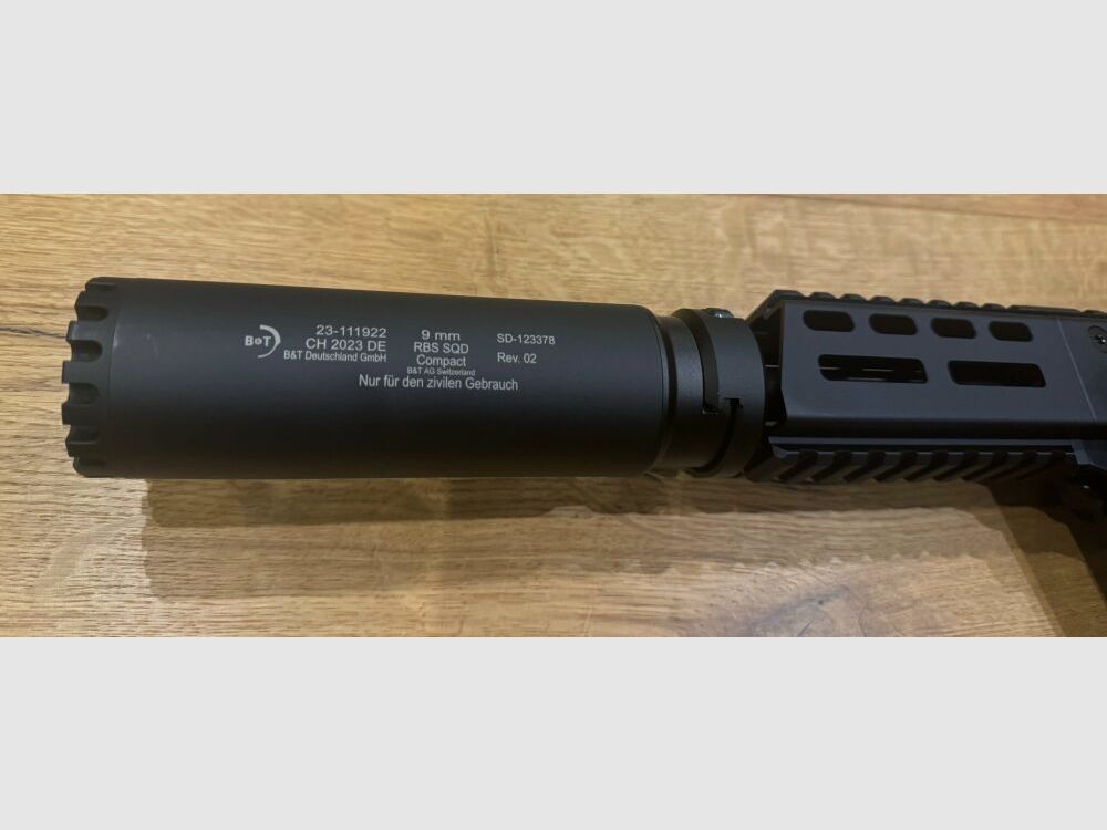 B&T AG (Brügger and Thomet) GHM9 Glock self-loading rifle with silencer