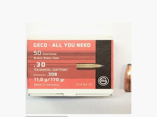 GECO TEILMANTEL CAL 30 .308 170 GR. CONF DA 50 PZ.