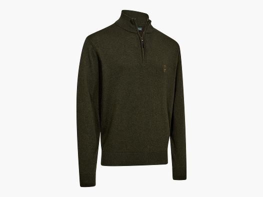 Harrington 1/2-Zip Strickpullover - Forest Ember Melange – Größe: 3XL