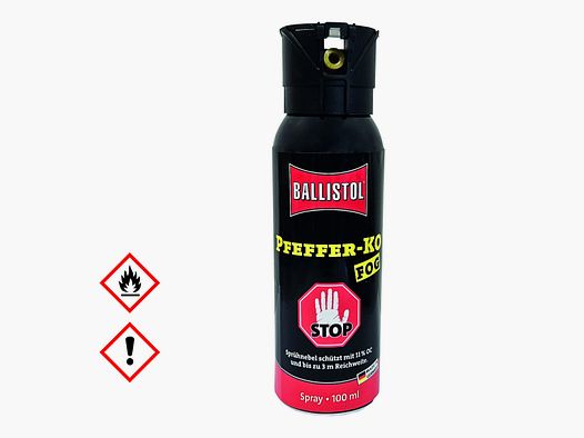 Pfefferspray K.O. FOG Sprühnebel 100ml - 11 OC / 2,5 Mio. Scoville