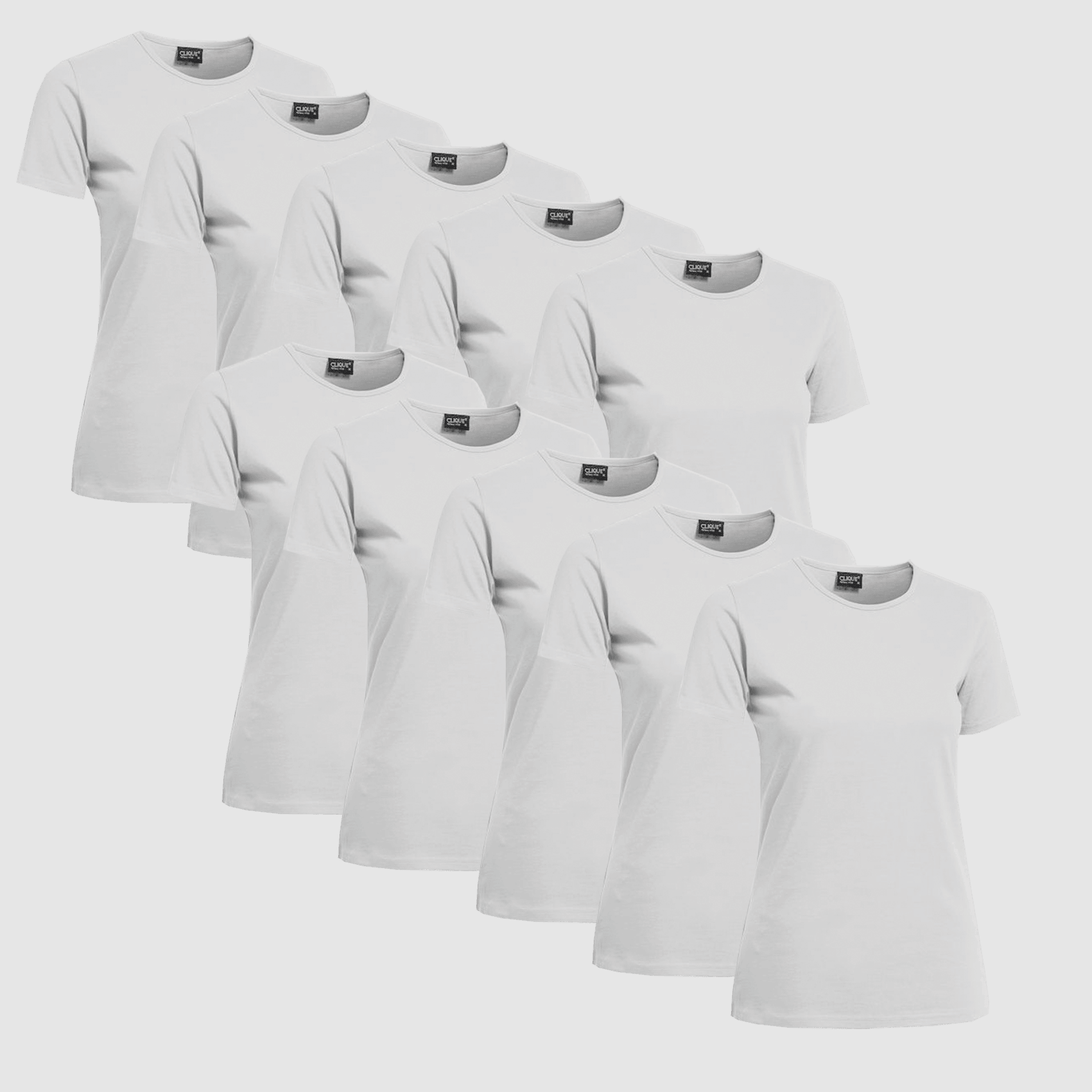 Clique T-Shirt Damen 10er-Pack Weiß