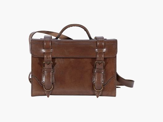 Mil-Tec Ledertasche mit Tragegurt braun