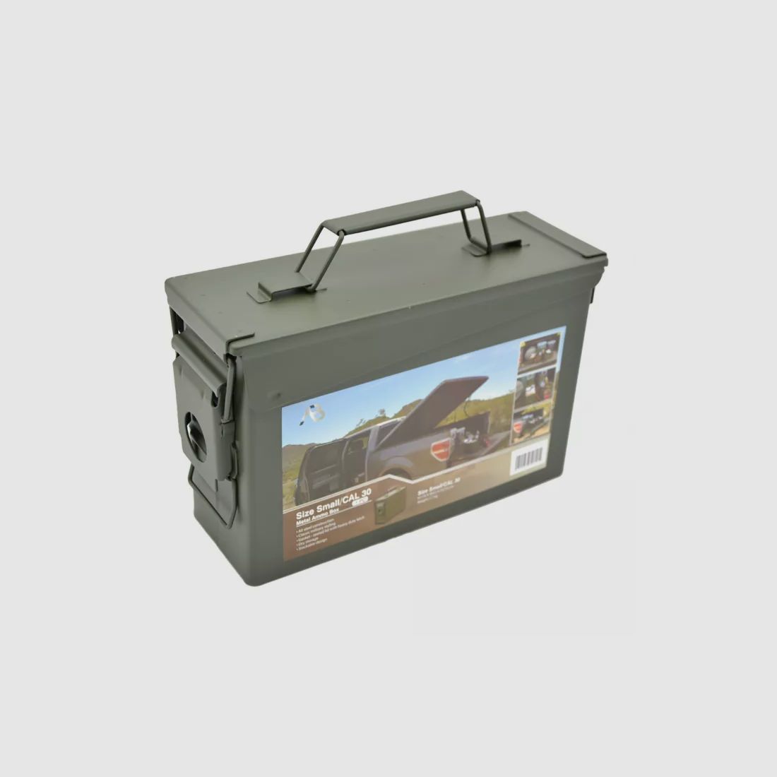 Caja de municiones de la OTAN / EE. UU. Gr. 1 (Cal.30), metal, oliva, sin impresión, nueva