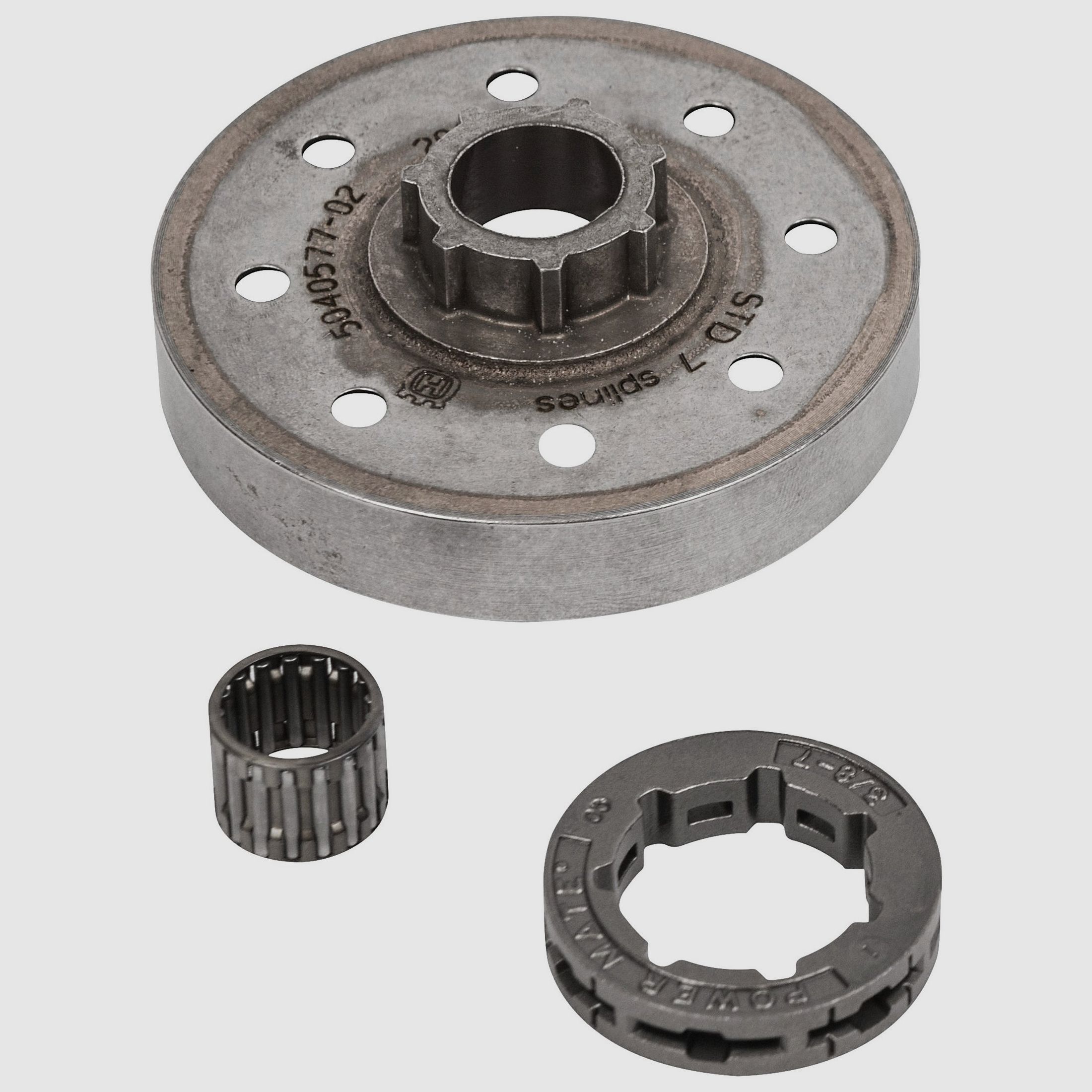 Husqvarna sprocket complete with needle bearing 3/8", 7 teeth, hub diameter standard