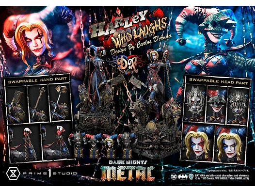 Dark Nights: Metal Museum Masterline Series Statue 1/3 Harley Quinn Who Laughs Concept Design by Caelos D`anda Deluxe Bonus Version 78 cm | 42979