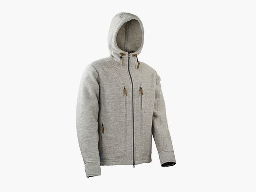 Lodenfleece-Hoodie "Kapuzenhuber" Mod. 2023, Rauchgrau