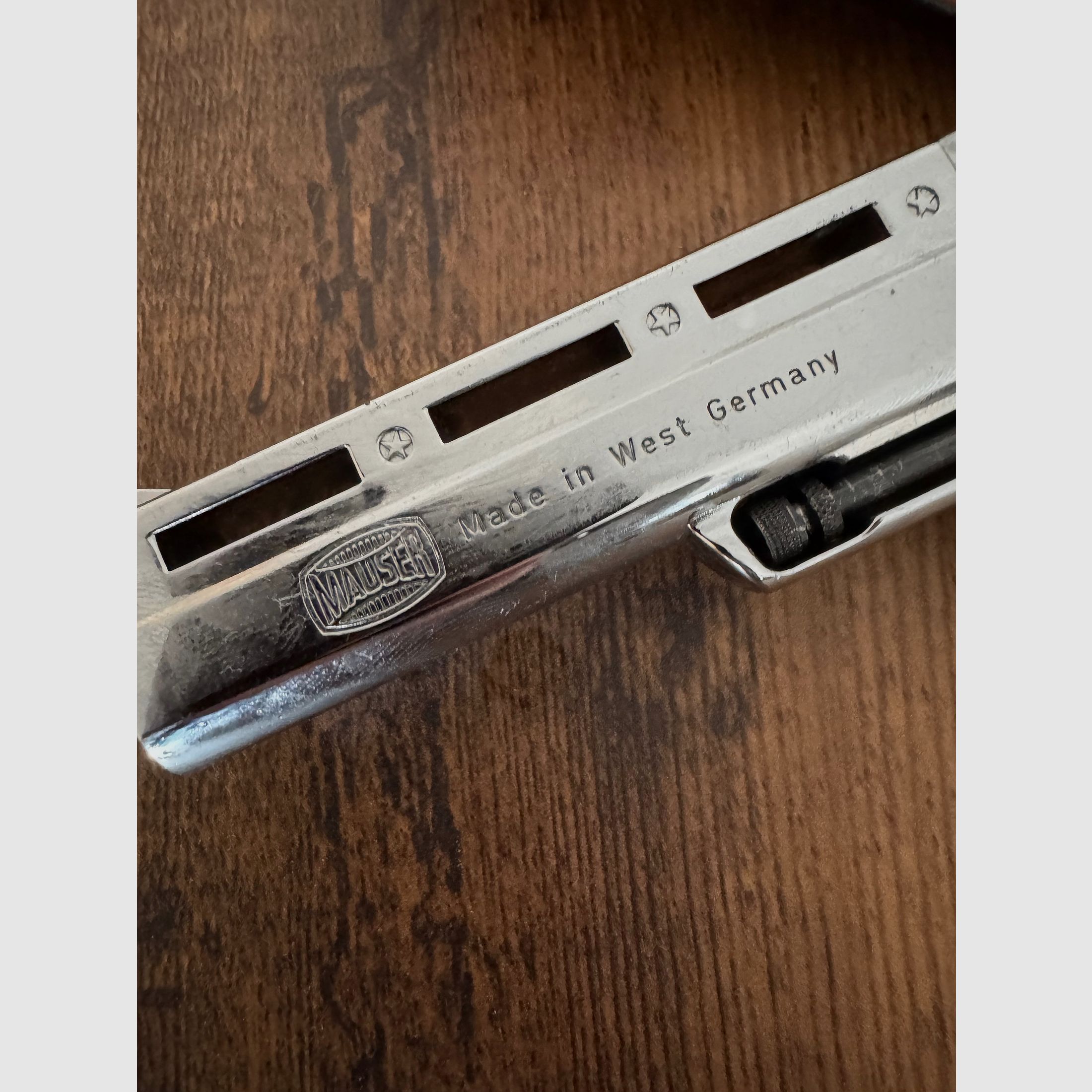 Mauser L100 9mm Chrom Rarytas! Z skórzanym dopasowanym kaburą