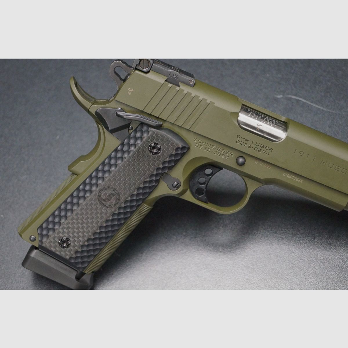 Schmeisser Hugo 1911 OD Green 9mm 6", image 6 of 10