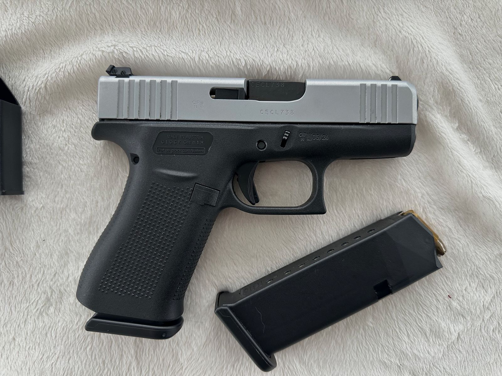 Glock 43X Silver Slide - Silber in 9mm - NEUWERTIG