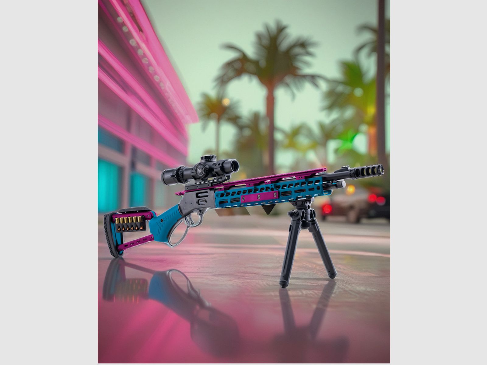 Set di calci per pistola Ranger Point Precision Costa Henry (Rosa e Turchese)