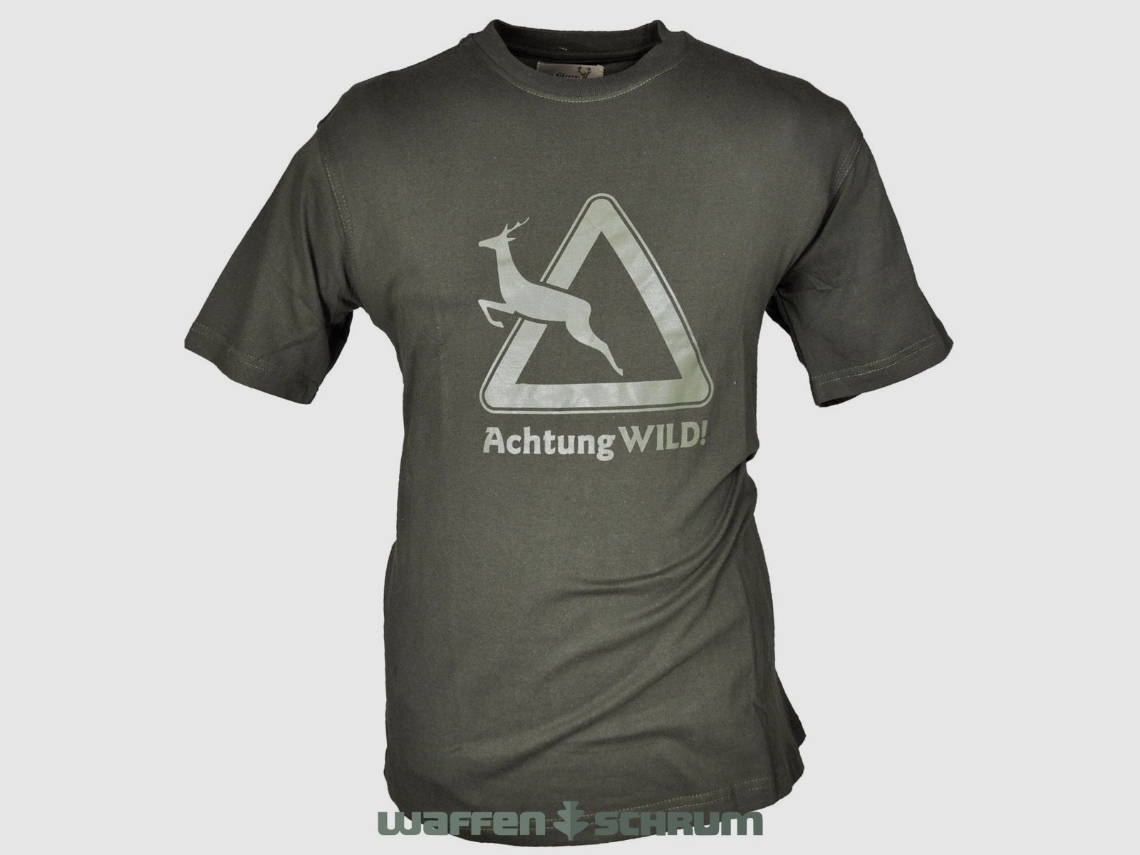 Hubertus T-Shirt Verkehrsschild oliv