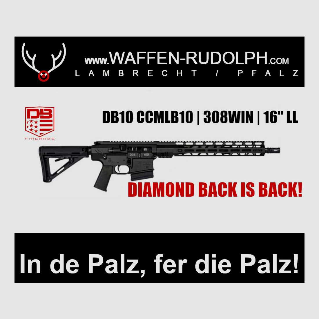 Diamond Back Firearms AR10 halbautomatische Büchse, Kaliber 308Win 16" Aus den USA, der absolute Preisknaller im AR-März