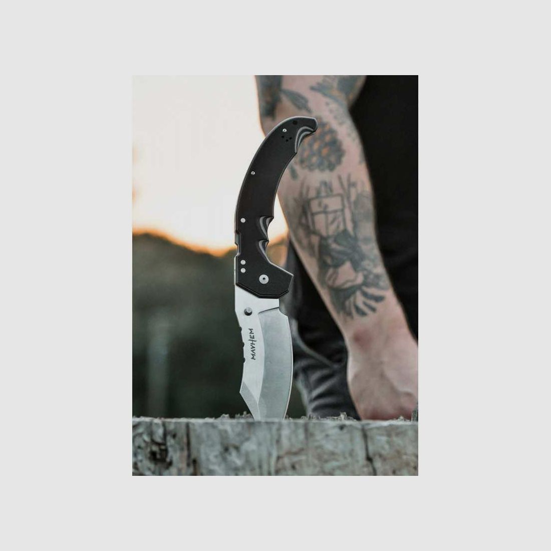 Coltello a serramanico Cold Steel Mayhem Atlas Lock Cleaver XXL in acciaio AUS-10A