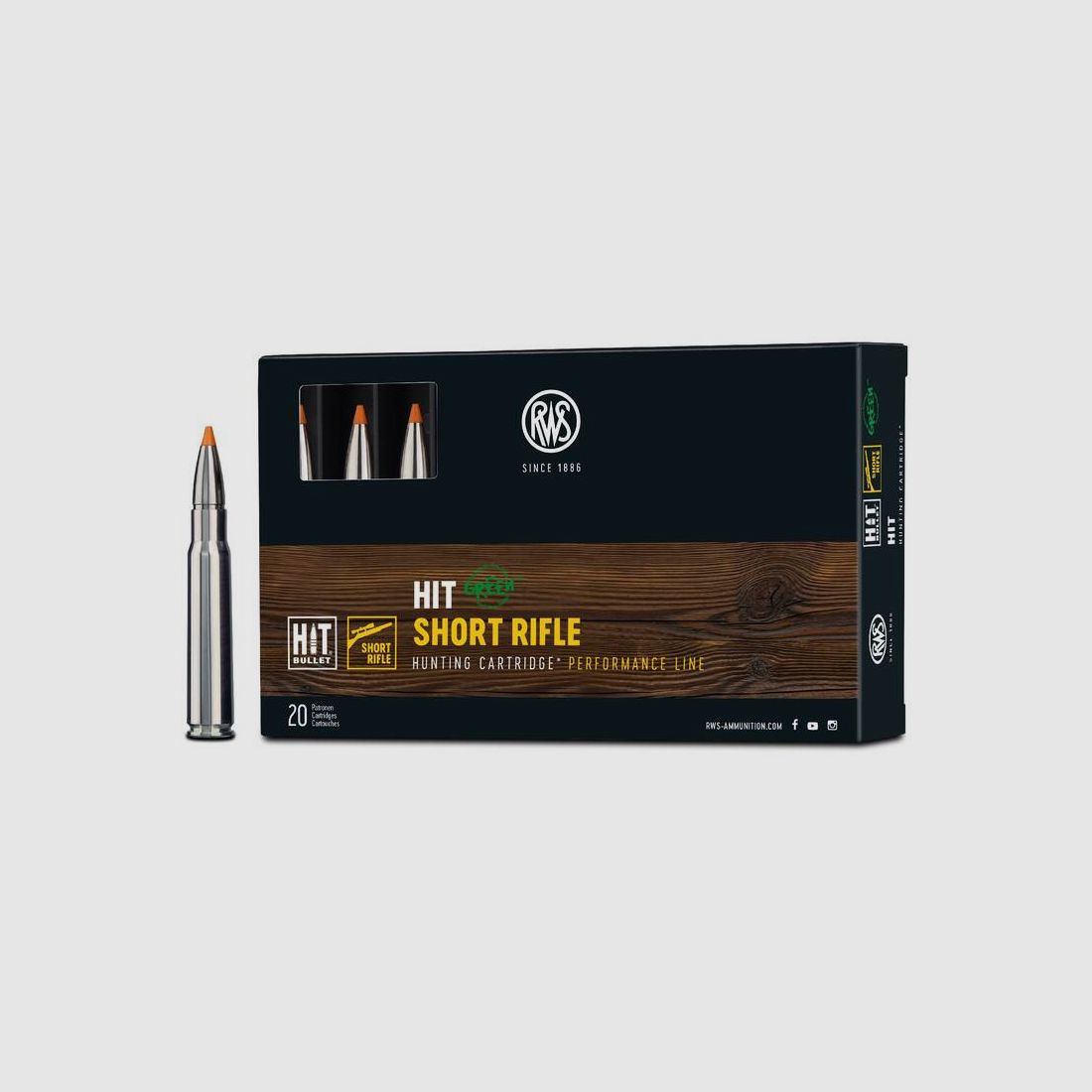 RWS 8x57 JS HIT Short Rifle 10,4g/160gr, Bild 1 von 3