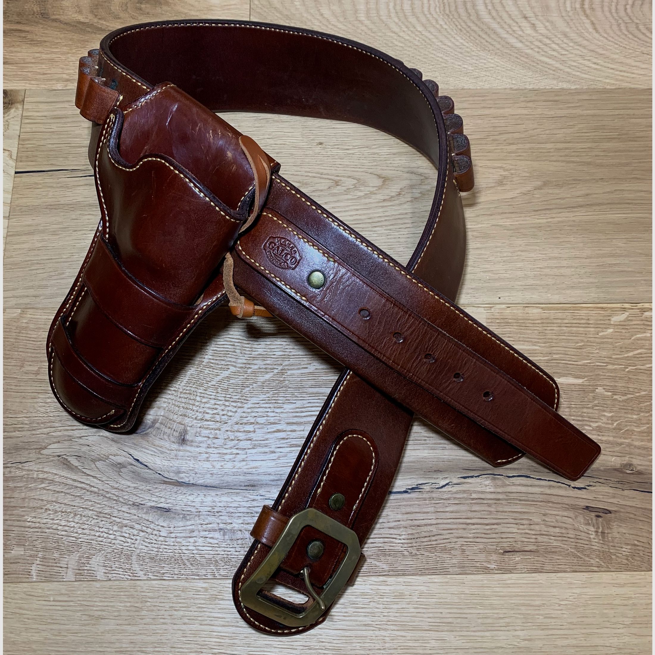 Galco Trail Boss Westerngürtel Holster Colt SAA, Ruger Vaquero, OHNE Revolver, OHNE Patronen 