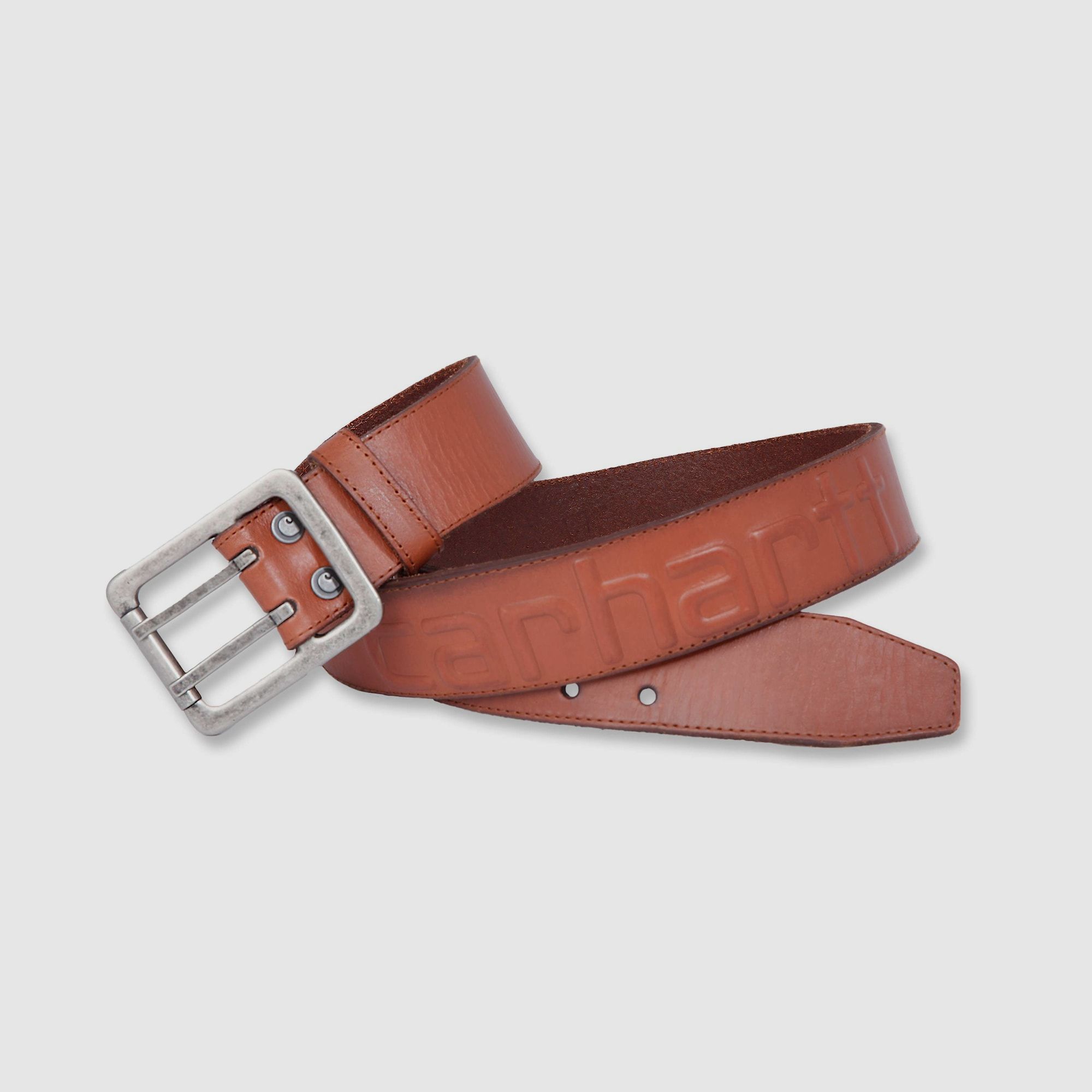 Carhartt Logo Leather Belt Mens Carhartt® Brown W38