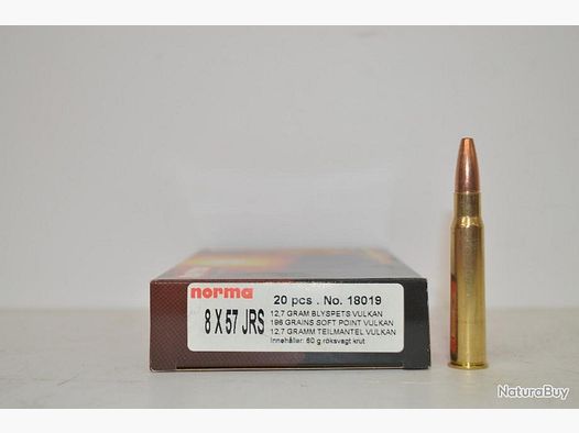 Büchsenpatronen Norma Vulkan 8x57 JRS Teilmantel  12,7g / 196gr. !!!