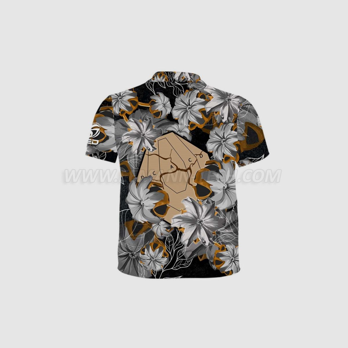 DED Black Bullet Floral IPSC Ziel T-Shirt, Größe: XS, Benutzerdefinierter Name: Mit Benutzerdefiniertem Namen, Kleidungstyp: Kinder, Bild 2 von 3