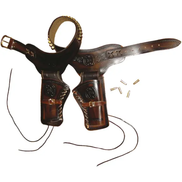 Western-Gürtel aus Leder mit Doppelholster für Revolver, Bild 1 von 6