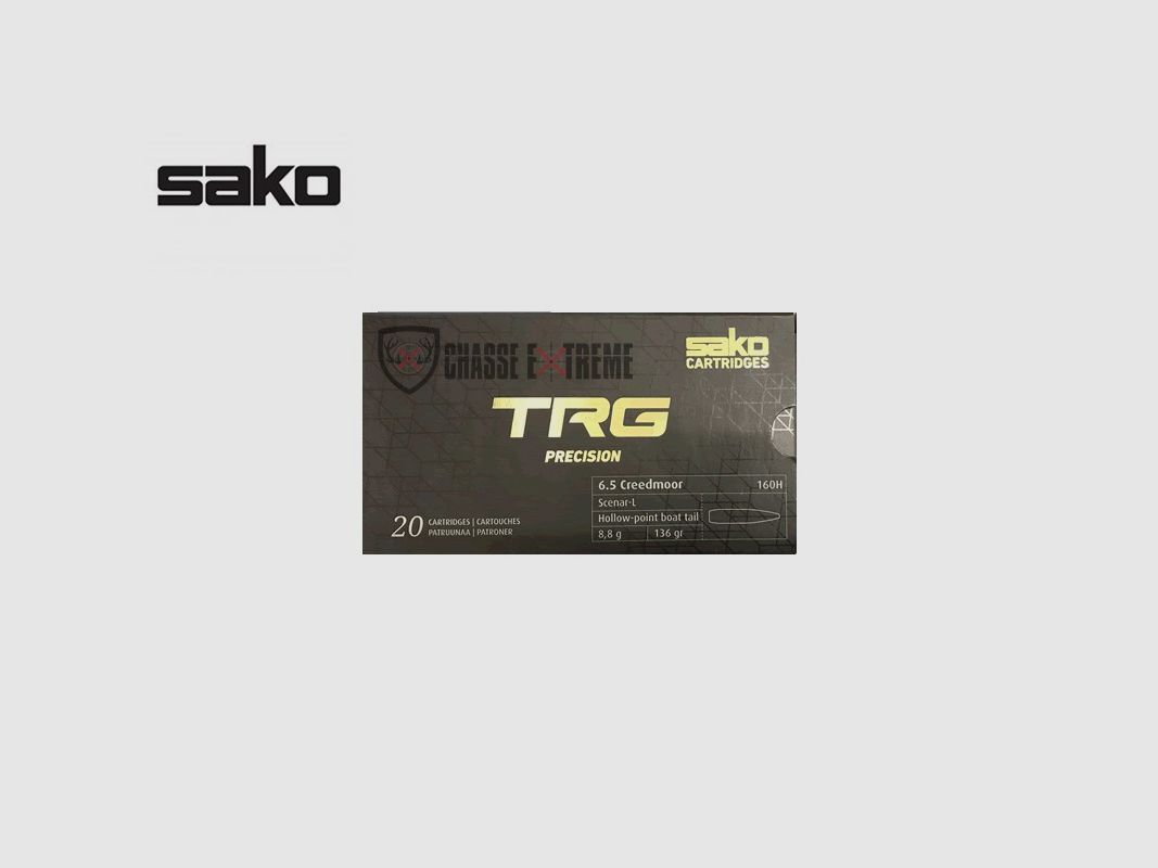 20 cartucce SAKO Trg Precision 6.5 Creedmoor 136 Gr