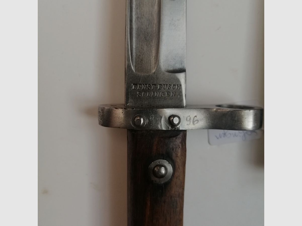 Rare Baïonnette ALLEMANDE mod 1895 autrichien – Fabrication allemande Ernst Busch – W18 – TBE, image 4 sur 6