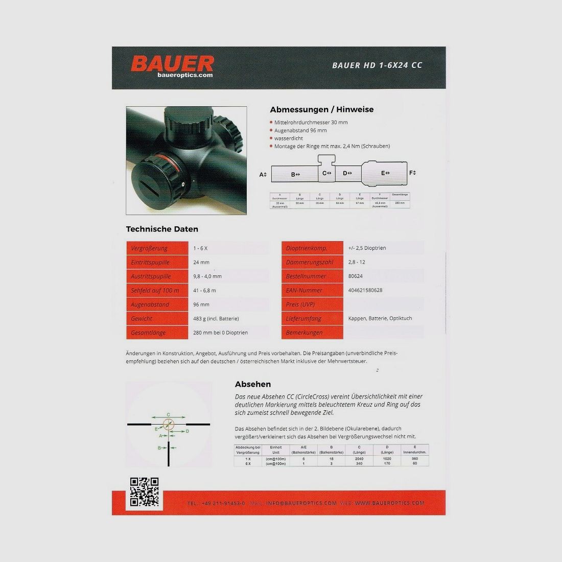 Bauer 1-6×24 CC-HD, Bild 2 von 2