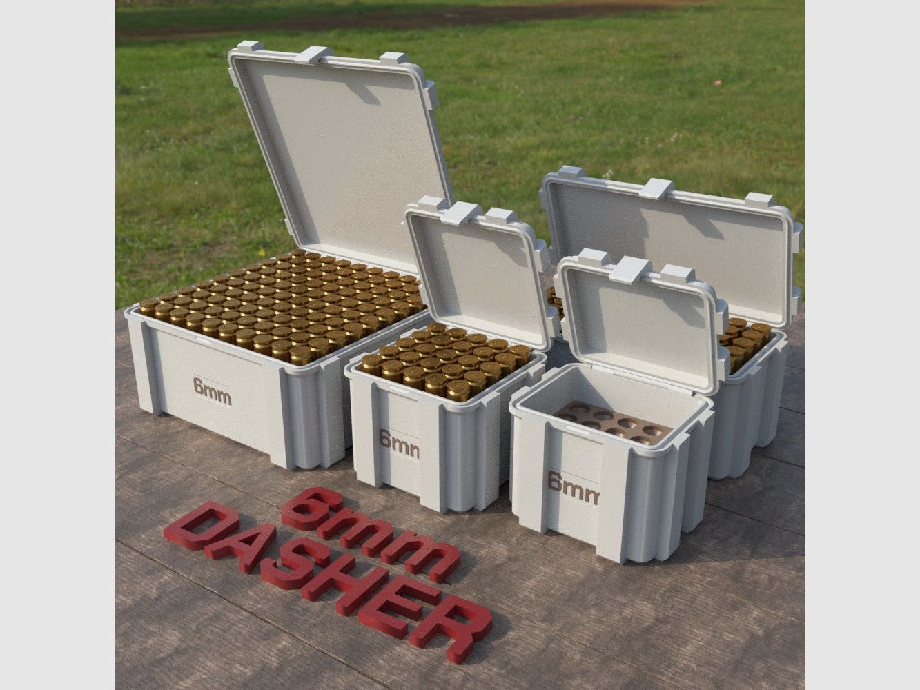 Filamelt scatola per munizioni / 6mm Dasher / 'coperchio a ribalta' / scatola per cartucce, scatola per munizioni, immagine 3 di 8