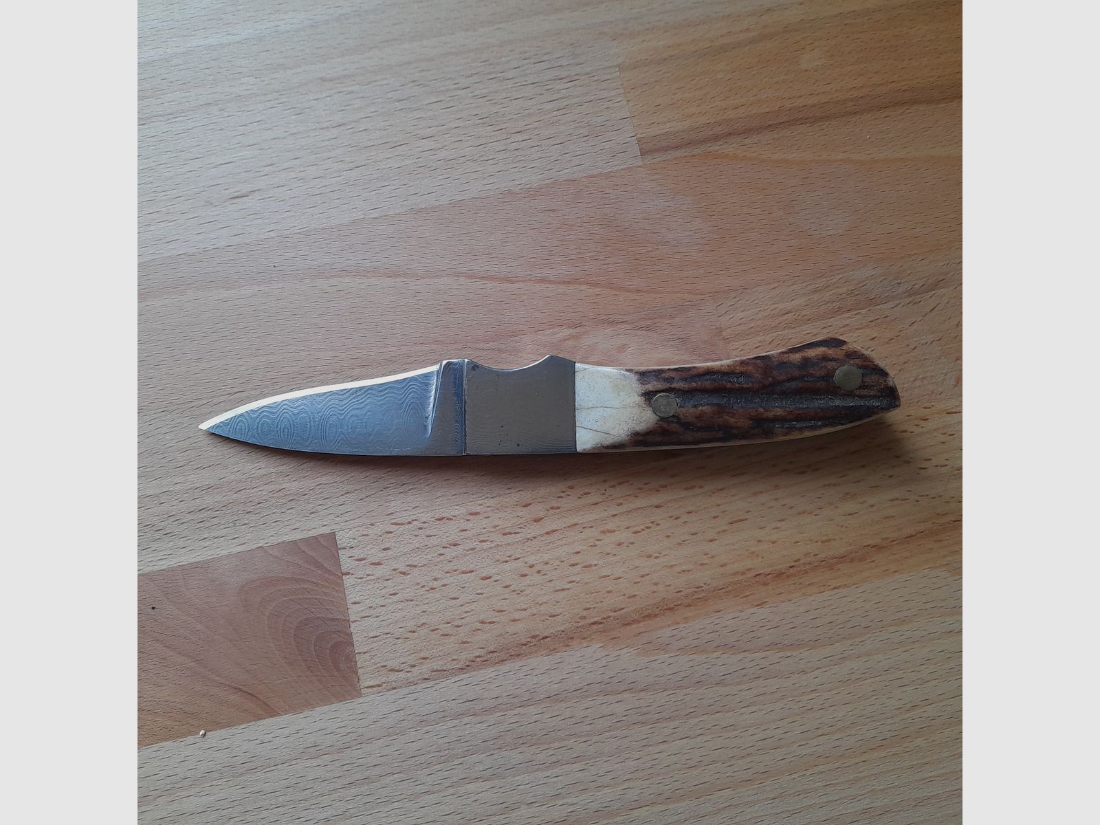 Damast Jagdmesser von Heinz Denig Handgeschmiedet aus der Eisenschmiede in Trippstadt Pfalz