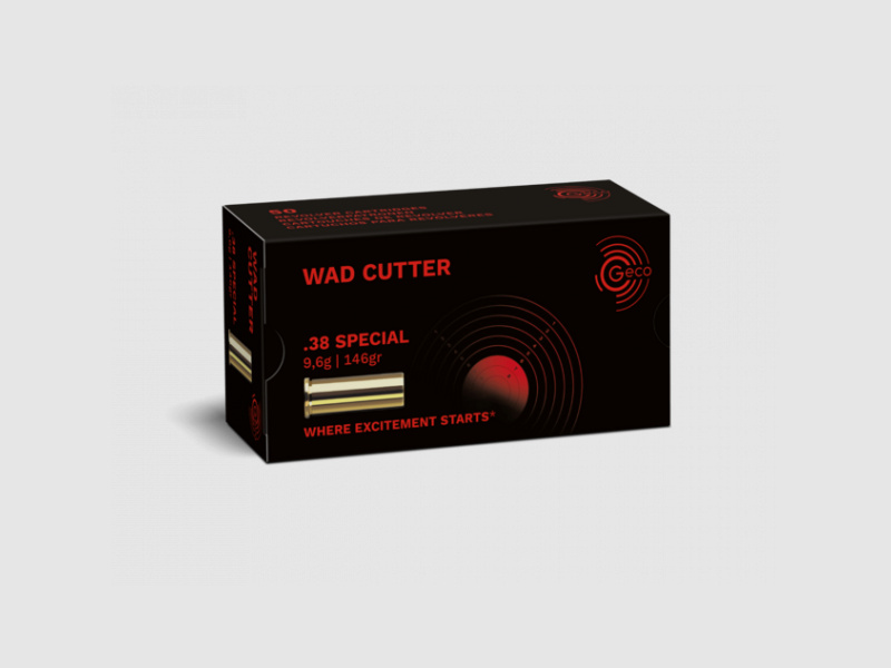 GECO .38SPECIAL - WC / WAD CUTTER - 148GRS - 50 SCHUSS