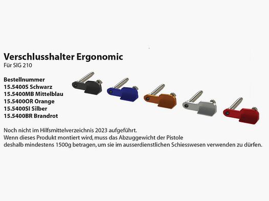 Wyss Verschlusshalter Ergonomic SIG P210