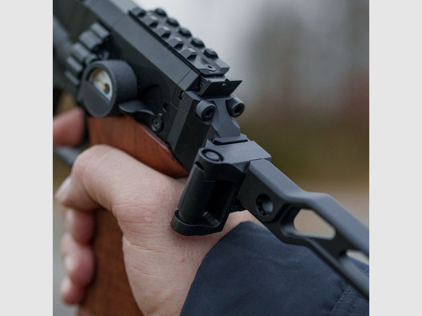 Buttstock Adapter | CNC ALU | black anodized | Huben GK1, image 1 of 3