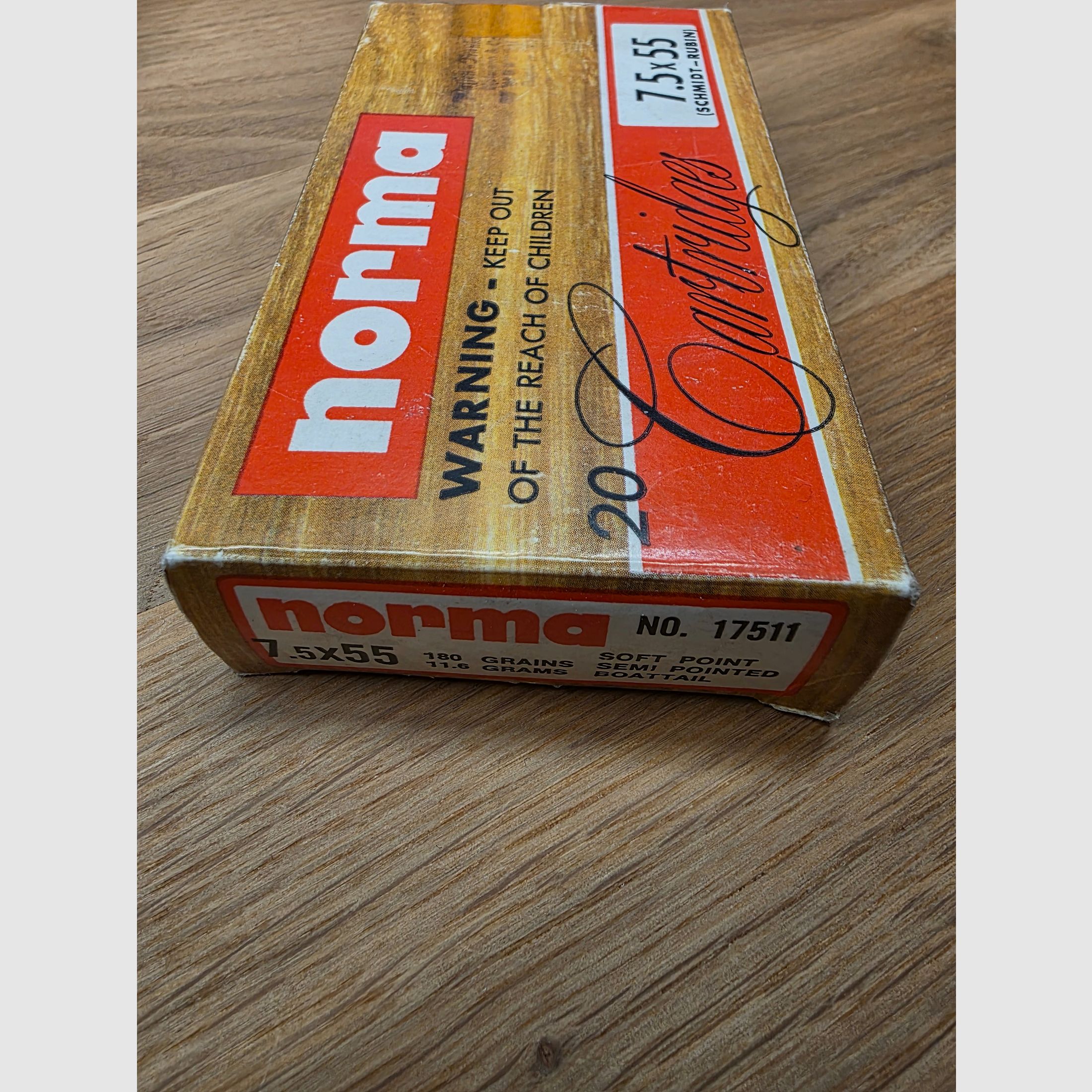 Büchsenmunition Norma 7.5x55 (Schmidt-Rubin) für z.B. M1911 (K31 u.a.)