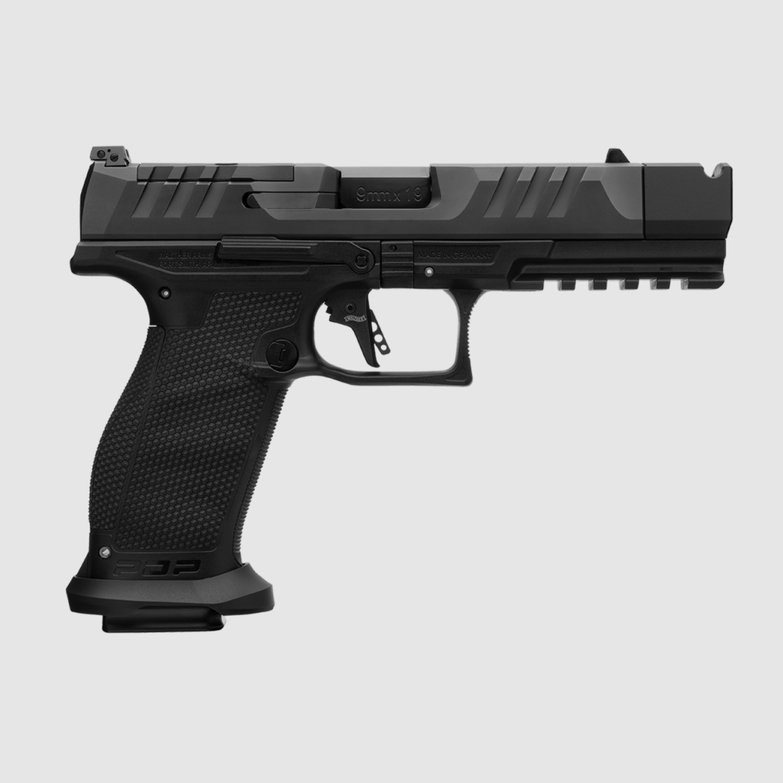 Walther PDP Pro-X Full Size, 9mm Para, canna da 4,6" con compensatore PMM, 18 colpi, magwell, grilletto dinamico di prestazione