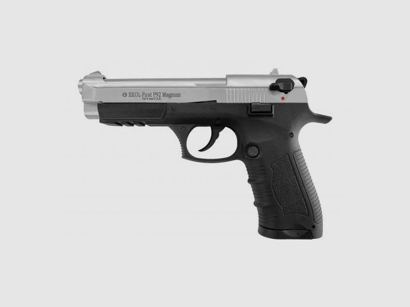 EKOL Firat P92 Magnum Nickel 9mm P.A.K. - Gas Signaal Schreckschusspistool