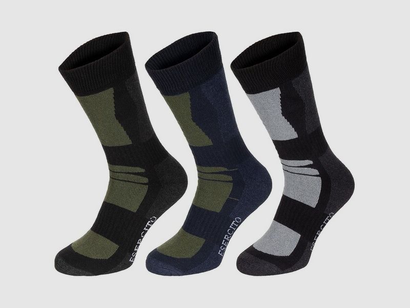 Socken / Strümpfe "Esercito" 3er Pack (43-46) gestreift halblang