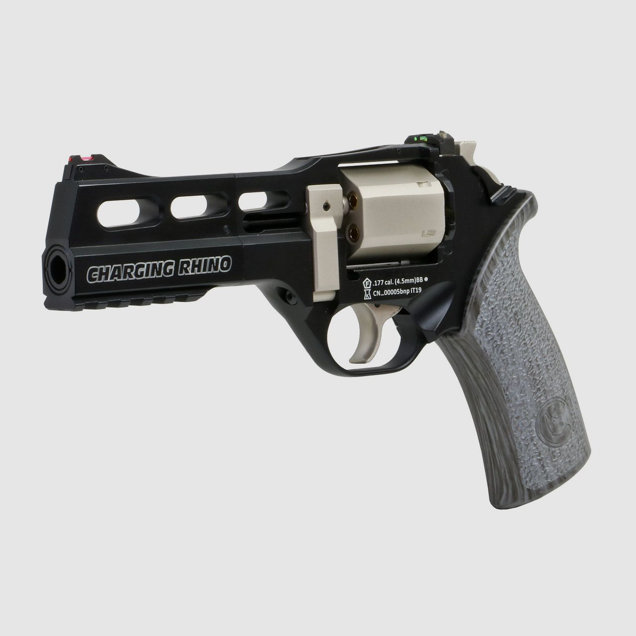 CO2 Revolver Chiappa Charging Rhino 50DS Black/White Vollmetall schwarz Kaliber 4,5 mm BB (P18)